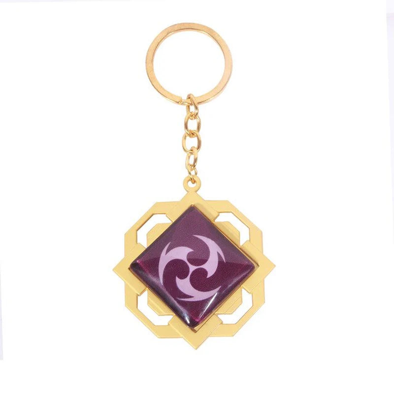 Genshin Impact Sumeru Vision Keychain Big Size Luminous Double Sided Seven Element Pendant Keyring Cosplay Accessories Props