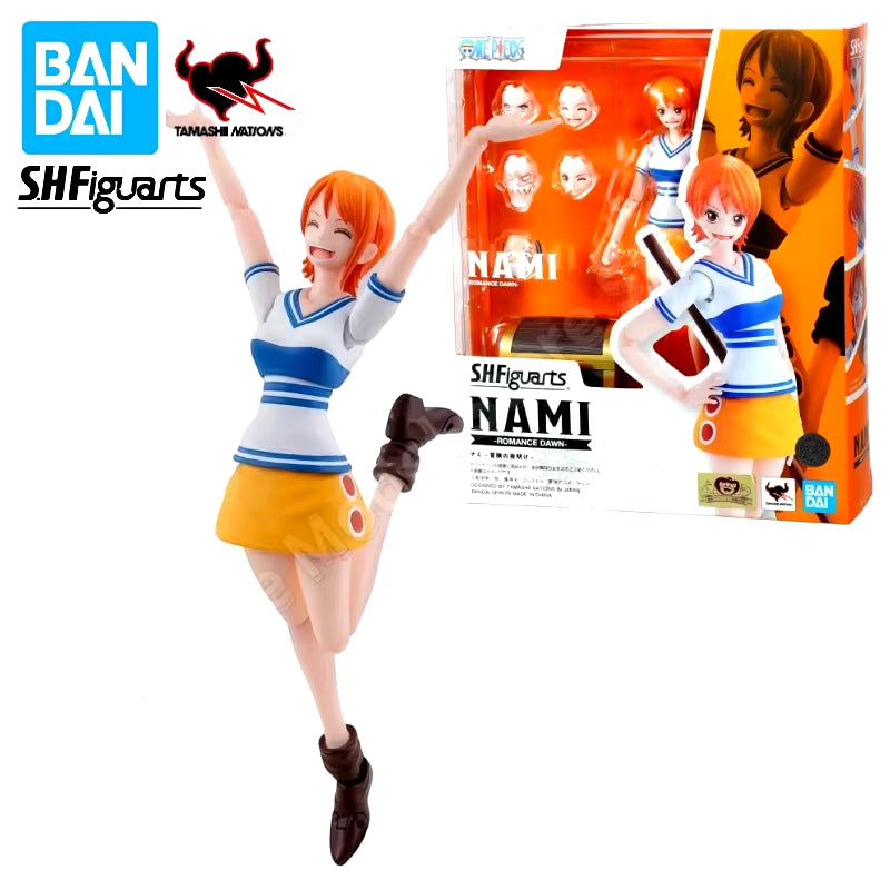 In Stock 100% Original  S.H.Figuarts SHF One Piece Monkey D Luffy Nami Romance Dawn Anime Action Figures Toys Models