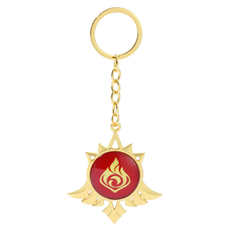 Genshin Impact Sumeru Vision Keychain Big Size Luminous Double Sided Seven Element Pendant Keyring Cosplay Accessories Props