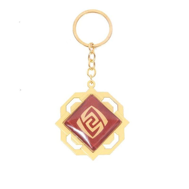 Genshin Impact Sumeru Vision Keychain Big Size Luminous Double Sided Seven Element Pendant Keyring Cosplay Accessories Props