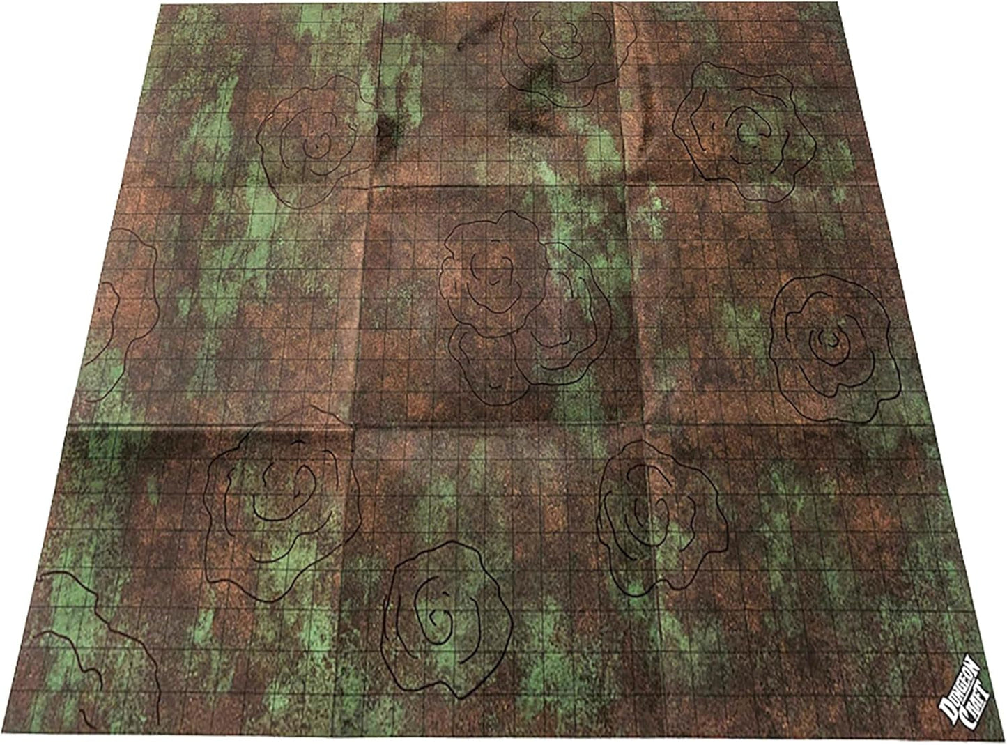 Battlemaps Board Game, Battle Mat for Dungeons and Dragons, Double-Sided Gloss Laminated DND Mat, Wet and Dry Erase Board, Table Top Games (Turned Earth Pack, 24"X33"/1" Grid)