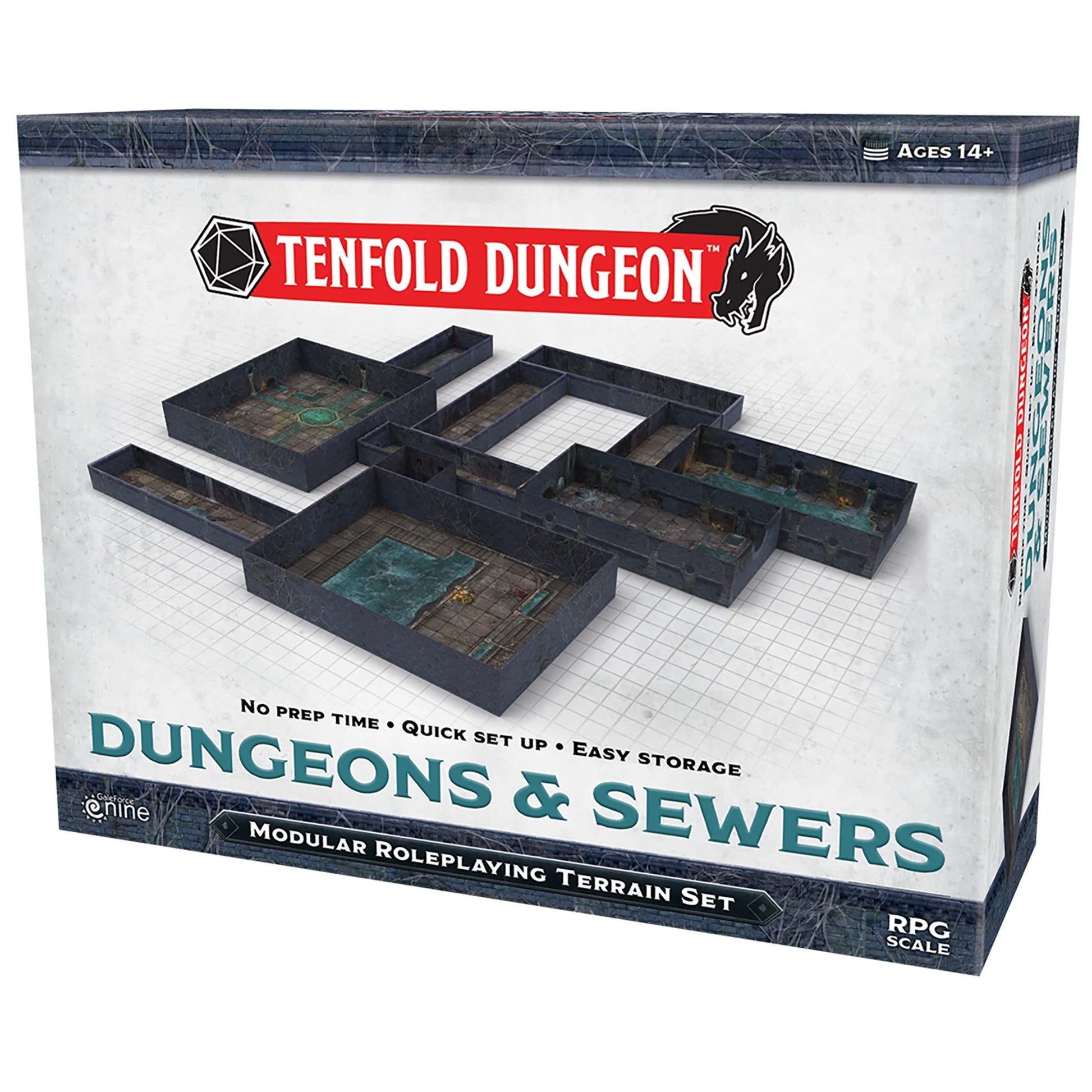 Tenfold Dungeon: Dungeons & Sewers - Modular Roleplaying Terrain Set & 5E RPG Adventure, Gale Force 9