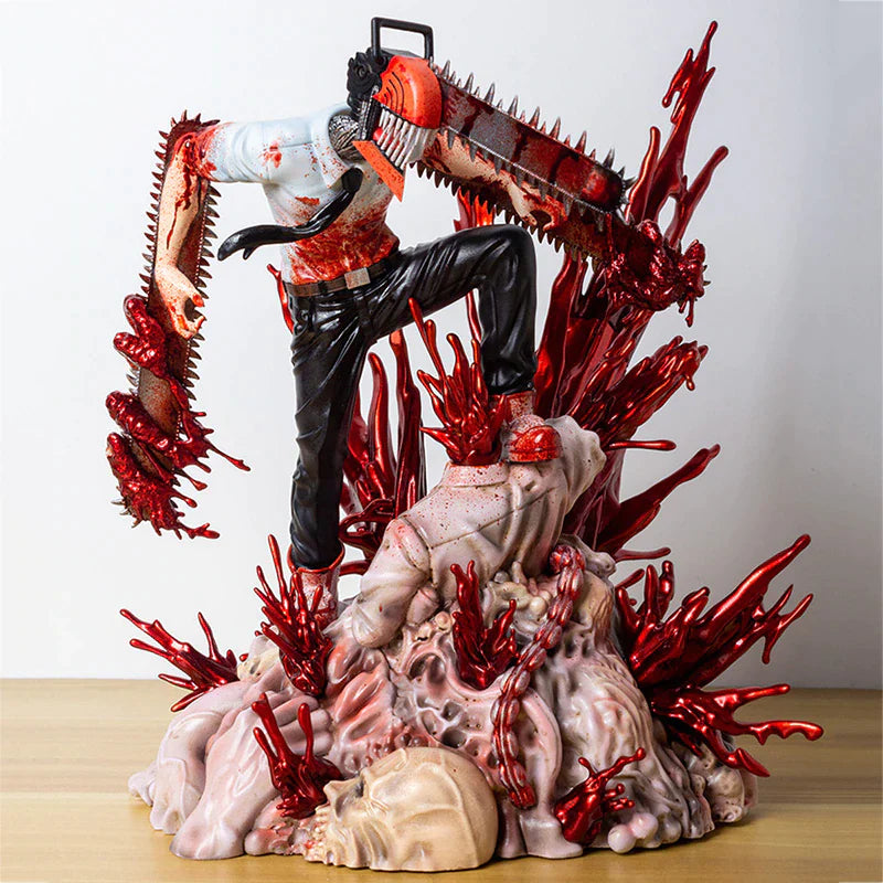 1/7 Anime Chainsaw Man Figure 28Cm SSF Shibuya Scramble Pochita Denji Action Figure PVC Collection Model Toys for Gifts