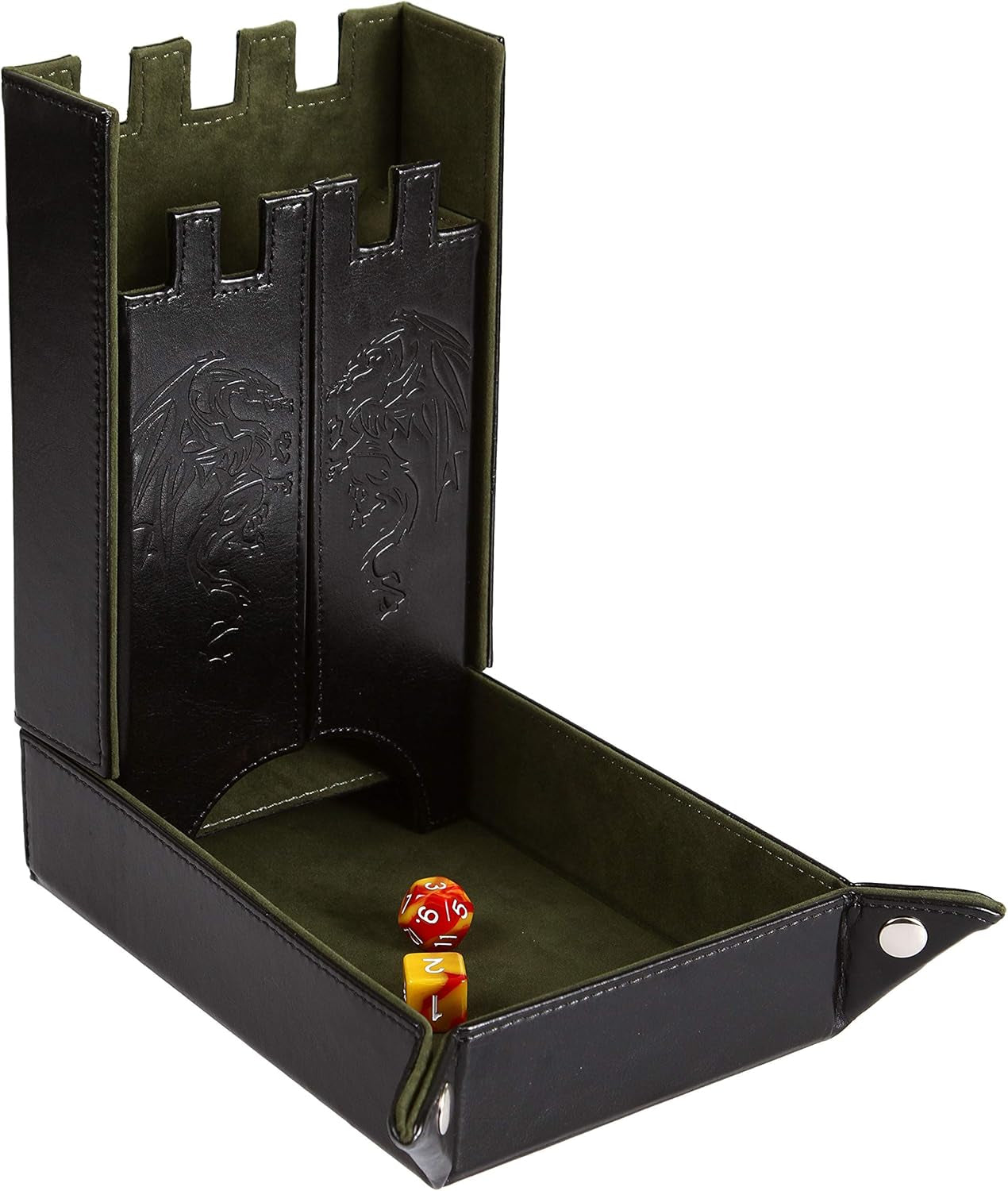 Draco Castle Foldable Dice Tray and Dice Tower - Foldable DND Dice Tray and Dice Rolling Tray Tower - Perfect for Dungeons and Dragons RPG and Tabletop Gaming