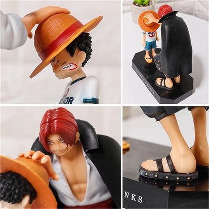 17Cm One Piece Anime Figure Four Emperors Shanks Straw Hat Luffy Action Figure One Piece Figurine