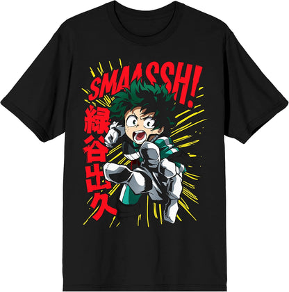 My Hero Academia Anime Cartoon Smash Character Mens Tee