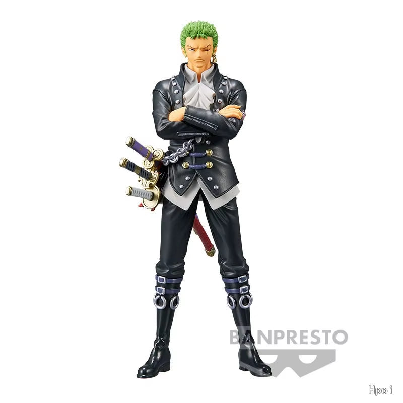 Anime One Piece Roronoa Zoro FILM RED Men of the Grand Line Black Suit Zoro Aciton Figure Monkey D. Luffy Toy Gift 17CM