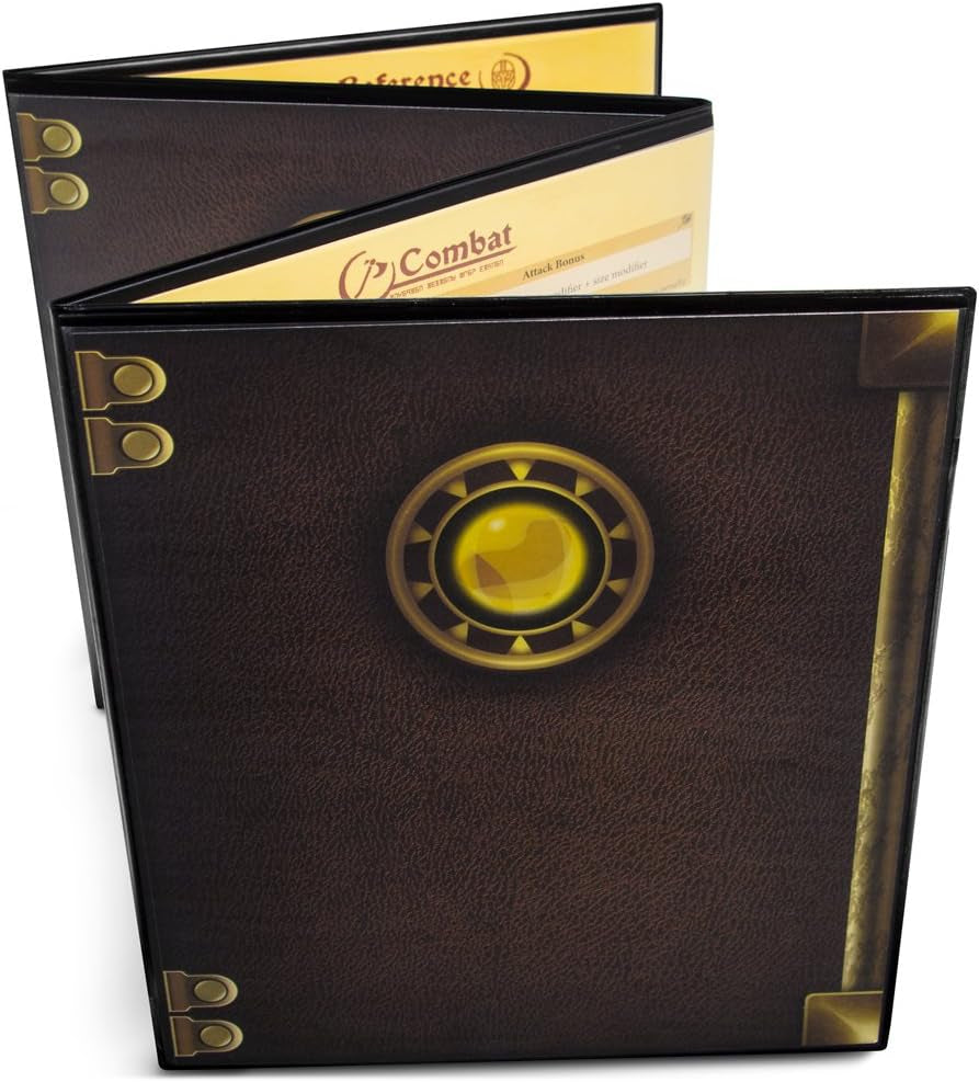 the Master'S Tome 4-Panel Customizable GM Screen with Free Inserts – Dry Erase, Dungeon & Game Master Accessory for Tabletop RPG Campaigns (Black)