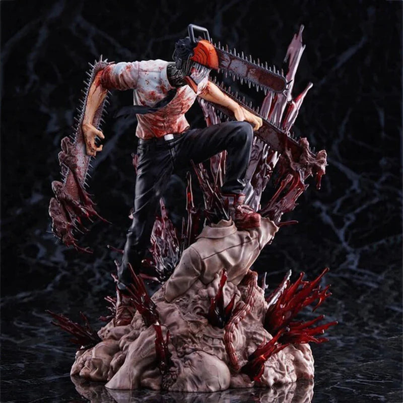 1/7 Anime Chainsaw Man Figure 28Cm SSF Shibuya Scramble Pochita Denji Action Figure PVC Collection Model Toys for Gifts