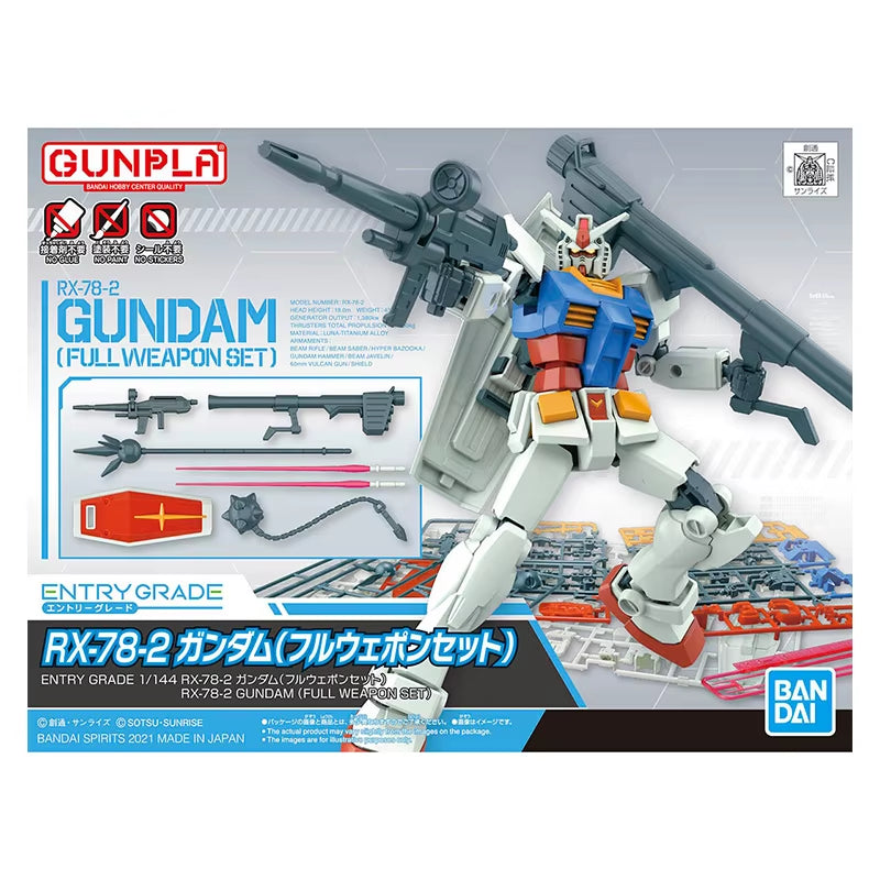 Original GUNDAM Anime Model EG 1/144 RX-78-2 STRIKE and V GUNDAM Action Figure Assembly Model Toys Gifts for Children