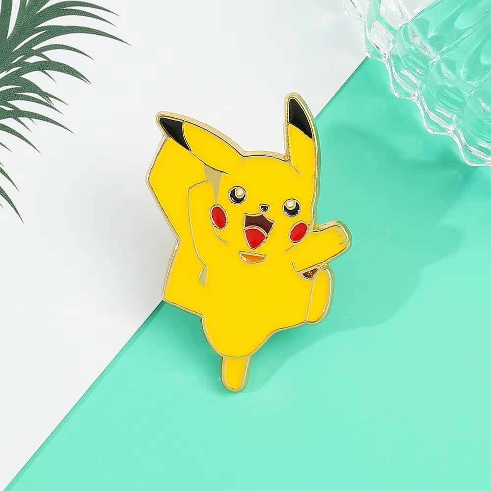 Anime Brooch Pins for Backpack Brooch Pokeball Gengar Meowth Pikachu Squirtle Cute Enamel Pin Kids Gift Accessories