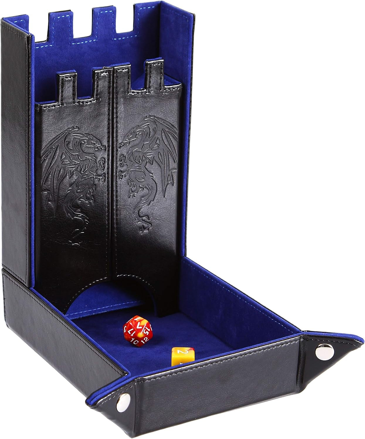 Draco Castle Foldable Dice Tray and Dice Tower - Foldable DND Dice Tray and Dice Rolling Tray Tower - Perfect for Dungeons and Dragons RPG and Tabletop Gaming