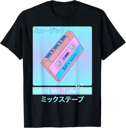 Mix Tape 80S Japanese Otaku Aesthetic Vaporwave T-Shirt