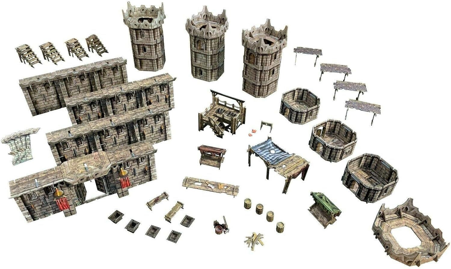 – Modular Fantasy Scenery – Perfect for Roleplaying and Wargames - Multi Level Tabletop Terrain for 28Mm Miniatures – Colour Printed Model Diorama – Dnd Warhammer (Citadel)