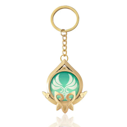 Genshin Impact Sumeru Vision Keychain Big Size Luminous Double Sided Seven Element Pendant Keyring Cosplay Accessories Props