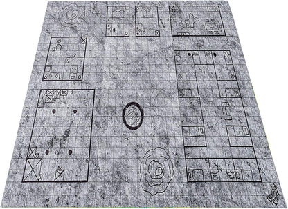 Battlemaps Board Game, Battle Mat for Dungeons and Dragons, Double-Sided Gloss Laminated DND Mat, Wet and Dry Erase Board, Table Top Games (City Pack, 24"X33"/1" Grid)