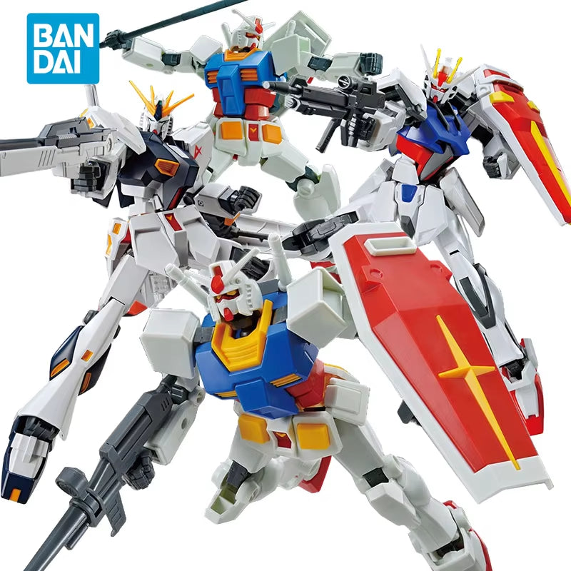 Original GUNDAM Anime Model EG 1/144 RX-78-2 STRIKE and V GUNDAM Action Figure Assembly Model Toys Gifts for Children