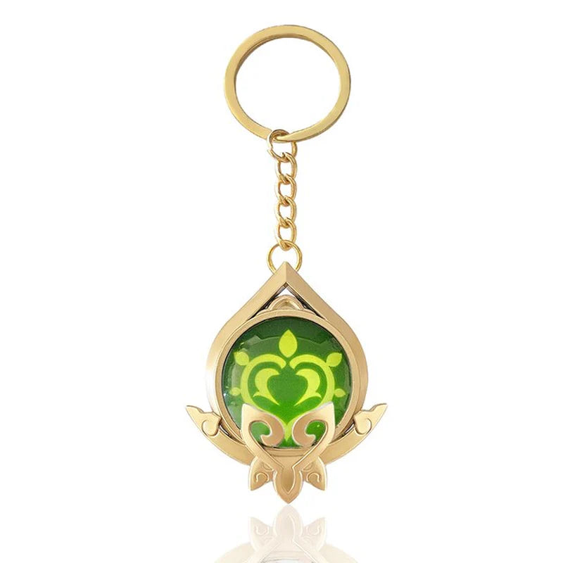 Genshin Impact Sumeru Vision Keychain Big Size Luminous Double Sided Seven Element Pendant Keyring Cosplay Accessories Props