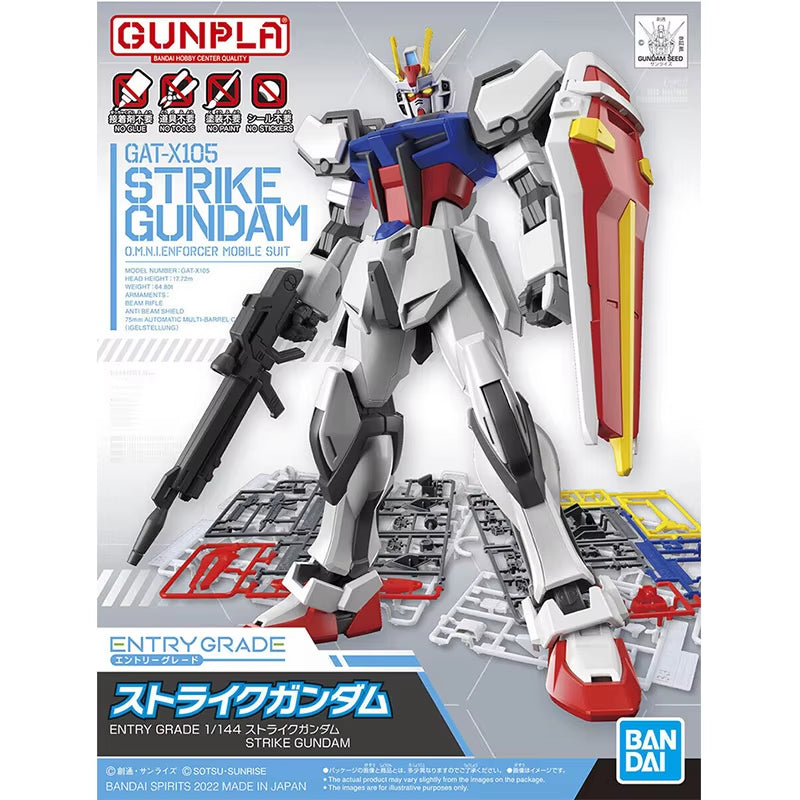 Original GUNDAM Anime Model EG 1/144 RX-78-2 STRIKE and V GUNDAM Action Figure Assembly Model Toys Gifts for Children