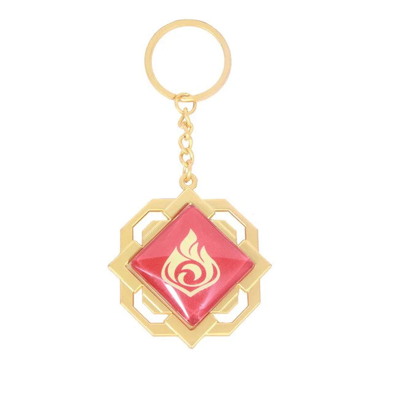 Genshin Impact Sumeru Vision Keychain Big Size Luminous Double Sided Seven Element Pendant Keyring Cosplay Accessories Props