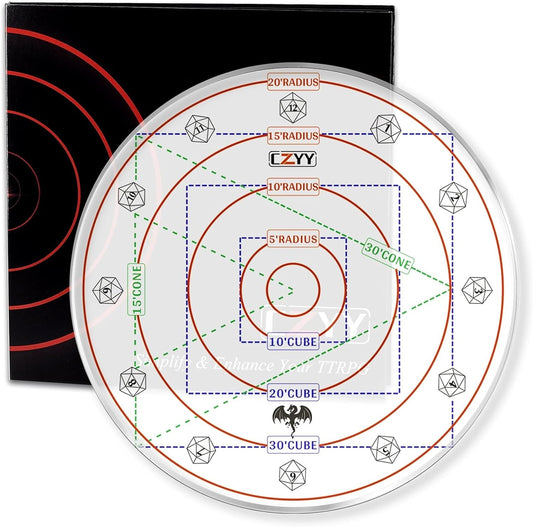 Upgraded Spell AOE Damage Template Extra Large to 30' Cube & 30' Cone, Acrylic D&D Area Effect Marker with Gift Box - Perfect Tabletop RPG Gaming Accessories, Tools for Dungeons and Dragons, Ttrpgs