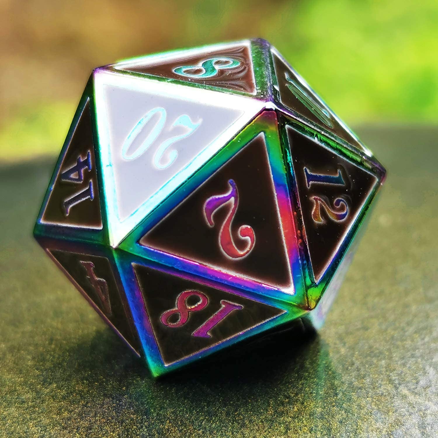 DND Metal Dice Color Changing Temperature Dice D&D Set Dungeons and Dragons Role Playing Dice Black White