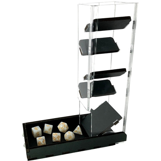 Tall Dice Tower & Tray for Dice Games-Color: Black