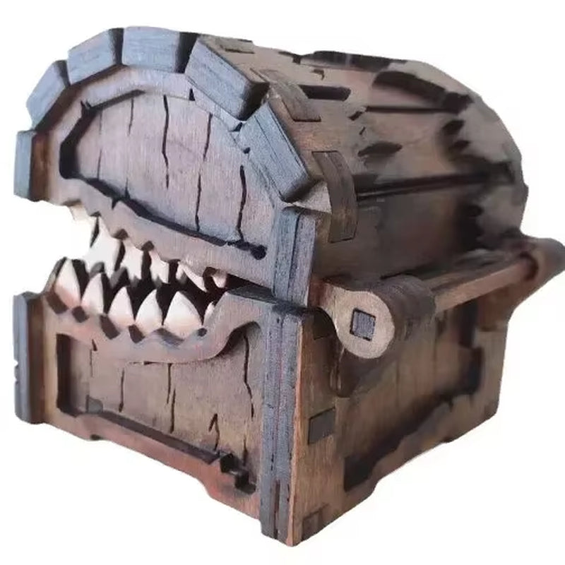 In Stock Dungeons & Dragons Game Figures Wooden Mimic Figure Dnd Creative Monster Treasure Chest Figurine Box Halloween Toy Gift