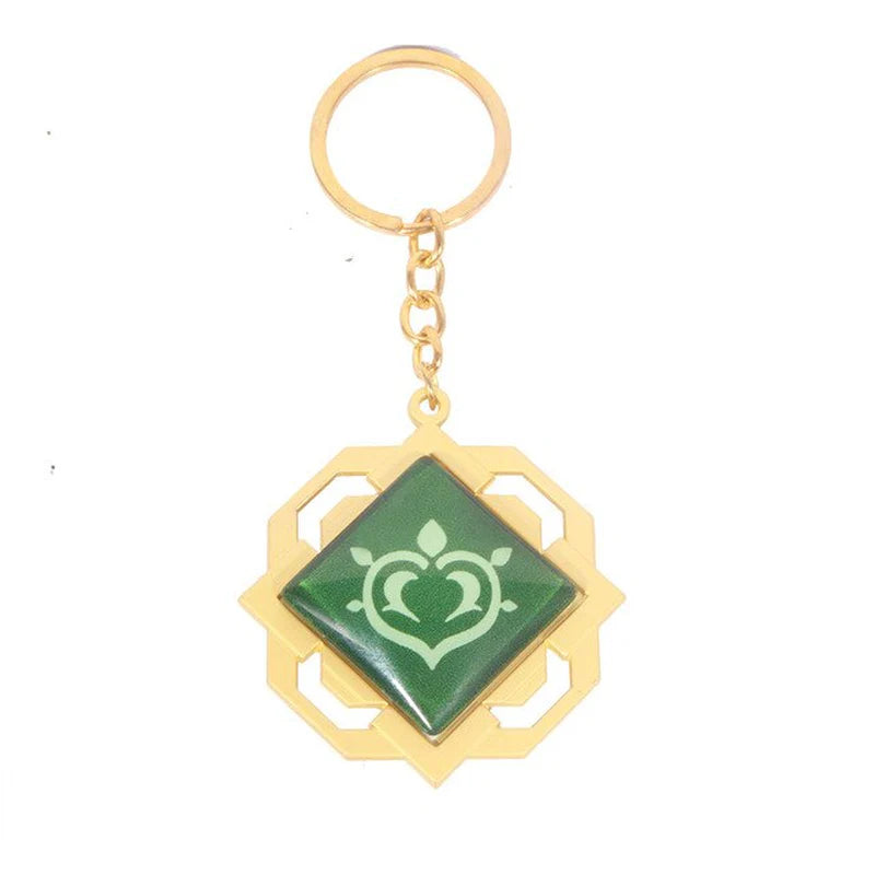 Genshin Impact Sumeru Vision Keychain Big Size Luminous Double Sided Seven Element Pendant Keyring Cosplay Accessories Props