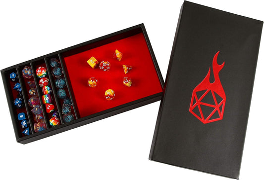 Dice Battle Pit Dice Tray - 2 Dice Trays in 1 with Staging Area - Rolling Tray and Storage Compatible with Any Dice Game, D&D and RPG Gaming - Red