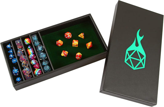 Dice Battle Pit Dice Tray - 2 Dice Trays in 1 with Staging Area - Rolling Tray and Storage Compatible with Any Dice Game, D&D and RPG Gaming - Green