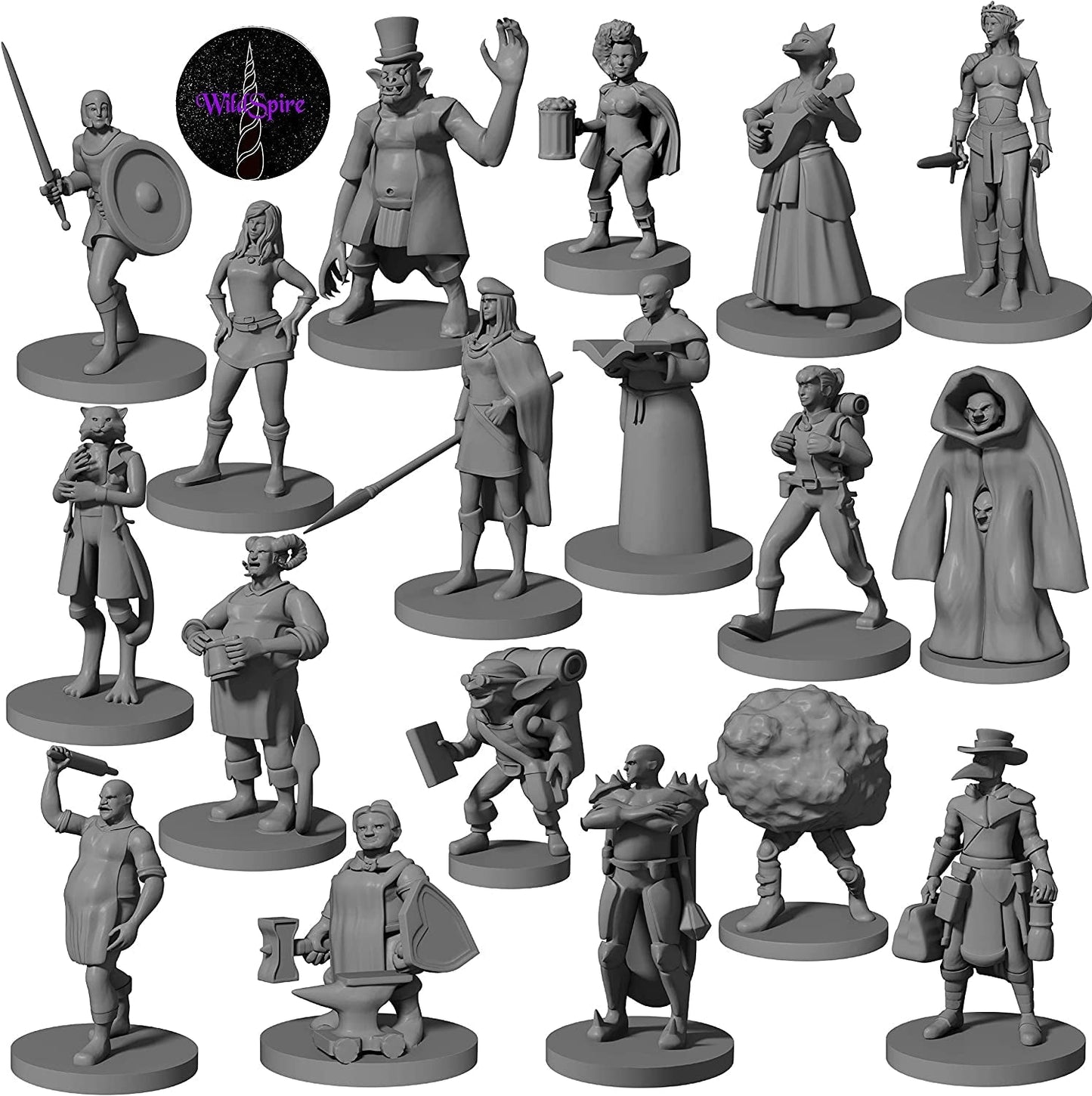 18 Miniatures Townsfolk Hero for DND Miniatures Bulk 28Mm & Dungeons and Dragons Miniatures | for DND Minis and D&D Miniatures Fan and Fantasy Miniatures I Campaign Setting & Quests