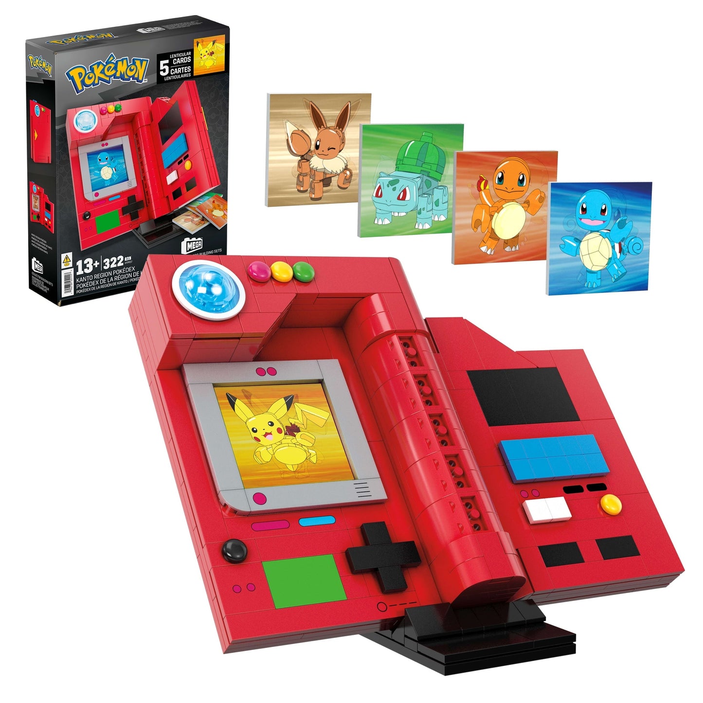 Kanto Region Pokédex Building Kit (322Pieces) for Collectors, Plastic