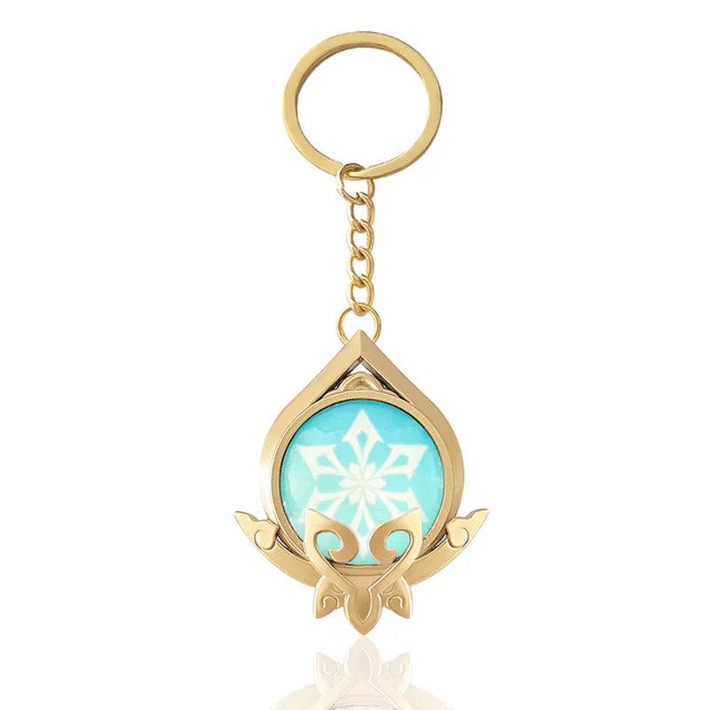 Genshin Impact Sumeru Vision Keychain Big Size Luminous Double Sided Seven Element Pendant Keyring Cosplay Accessories Props