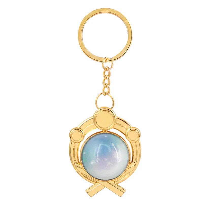 Genshin Impact Sumeru Vision Keychain Big Size Luminous Double Sided Seven Element Pendant Keyring Cosplay Accessories Props