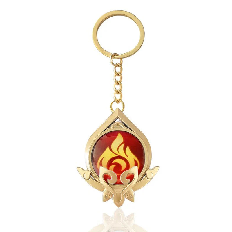 Genshin Impact Sumeru Vision Keychain Big Size Luminous Double Sided Seven Element Pendant Keyring Cosplay Accessories Props