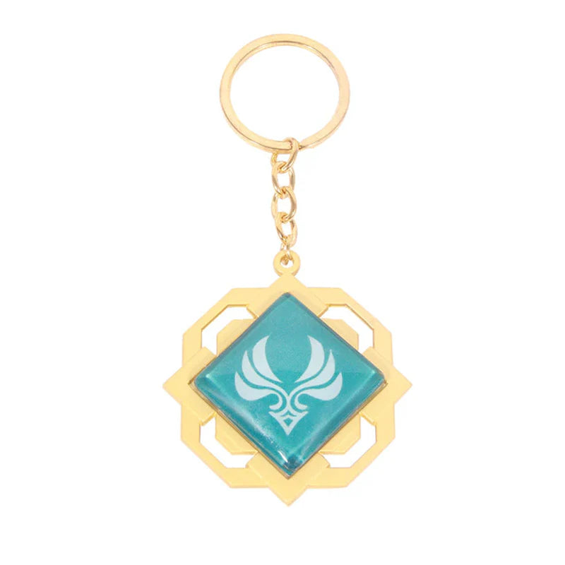 Genshin Impact Sumeru Vision Keychain Big Size Luminous Double Sided Seven Element Pendant Keyring Cosplay Accessories Props