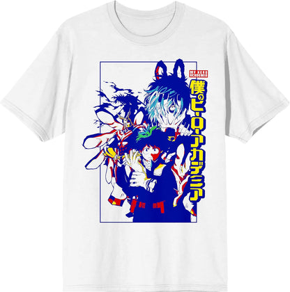 My Hero Academia Anime Cartoon Character Collage Mens White Shirt