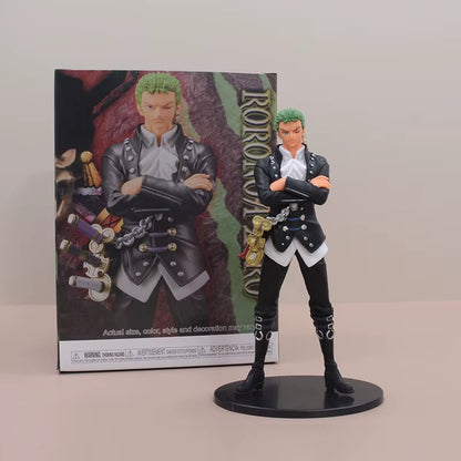 Anime One Piece Roronoa Zoro FILM RED Men of the Grand Line Black Suit Zoro Aciton Figure Monkey D. Luffy Toy Gift 17CM