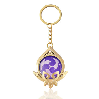 Genshin Impact Sumeru Vision Keychain Big Size Luminous Double Sided Seven Element Pendant Keyring Cosplay Accessories Props