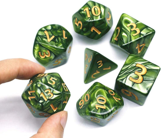 Dice- DND Polyhedral Dice Set 25Mm Giant Dice for Dungeons and Dragons D&D Pathfinder RPG MTG Role Playing Dice with Dice Bag (Green)