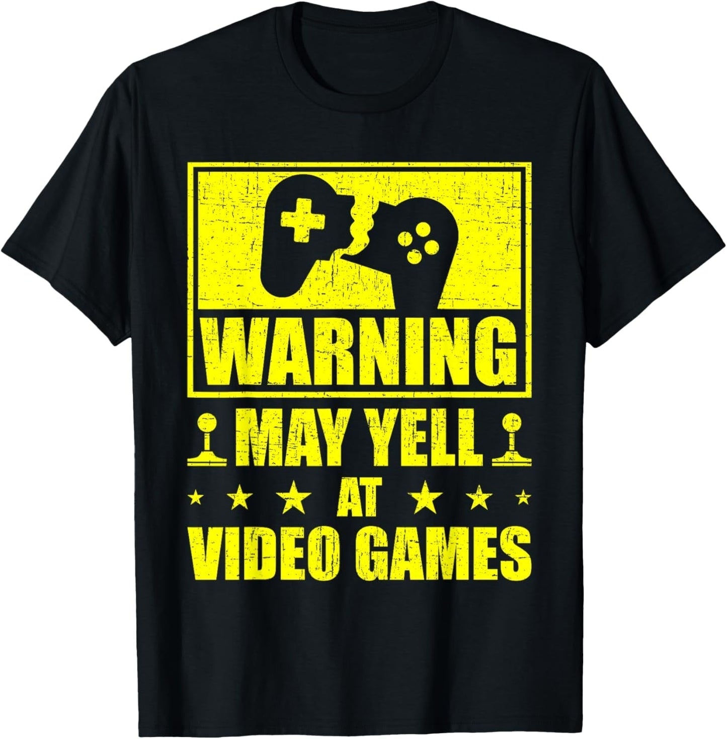 Warning May Yell at Video Games Gamer Gaming T-Shirt