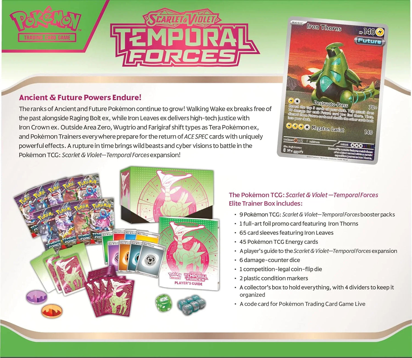 Scarlet & Violet Temporal Forces Elite Trainer Box | Iron Leaves