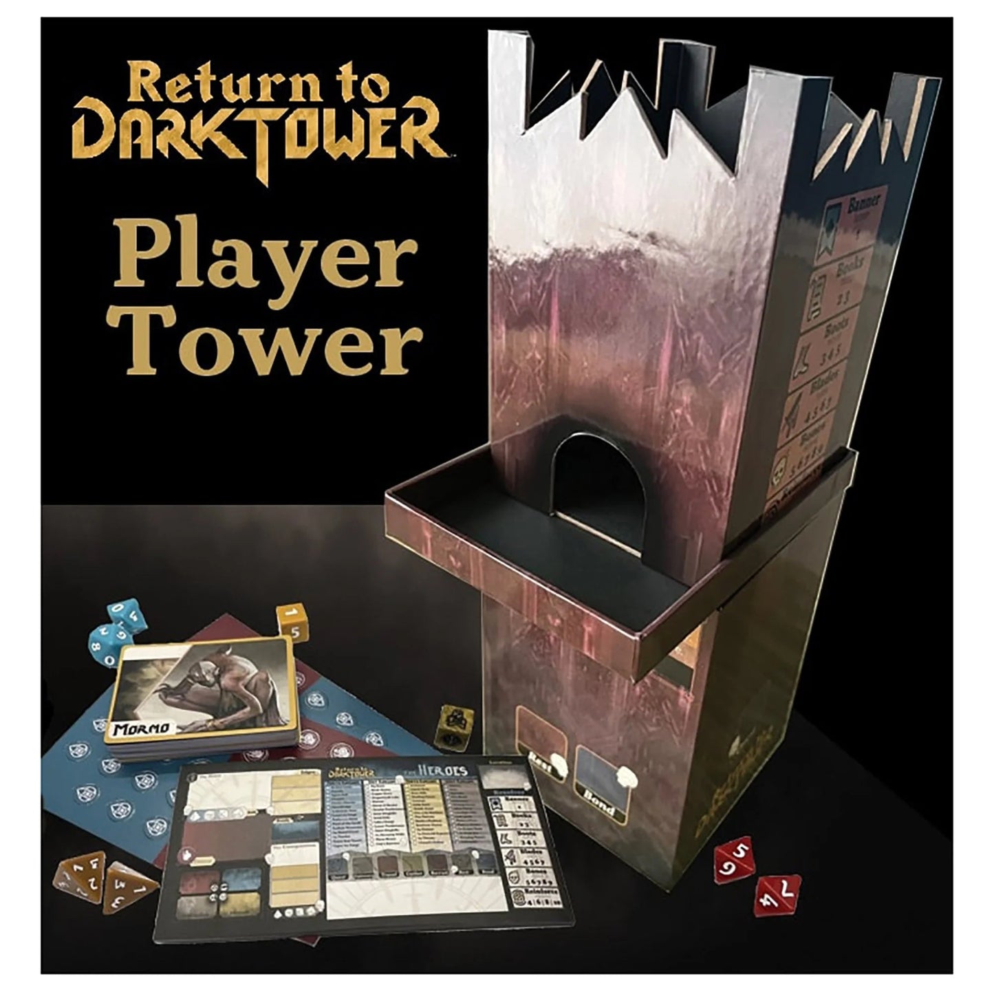 Return to Dark Tower: RPG Player Tower - Unique Rolplaying Game Accessory Set, Includes Dice, 14" Tower, Cards & More