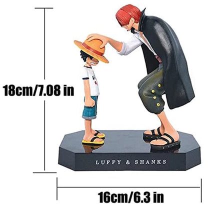 17Cm One Piece Anime Figure Four Emperors Shanks Straw Hat Luffy Action Figure One Piece Figurine