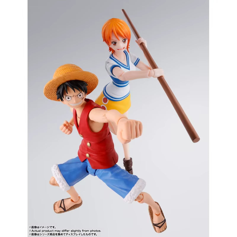 In Stock 100% Original  S.H.Figuarts SHF One Piece Monkey D Luffy Nami Romance Dawn Anime Action Figures Toys Models