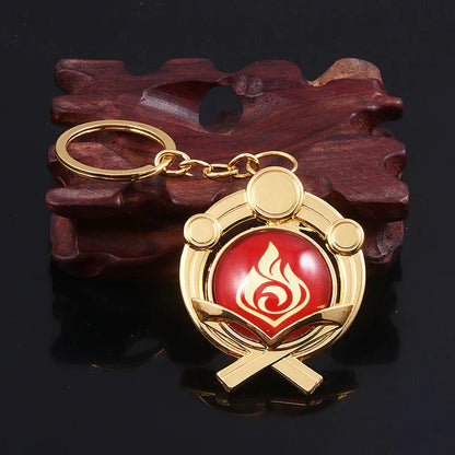 Genshin Impact Sumeru Vision Keychain Big Size Luminous Double Sided Seven Element Pendant Keyring Cosplay Accessories Props