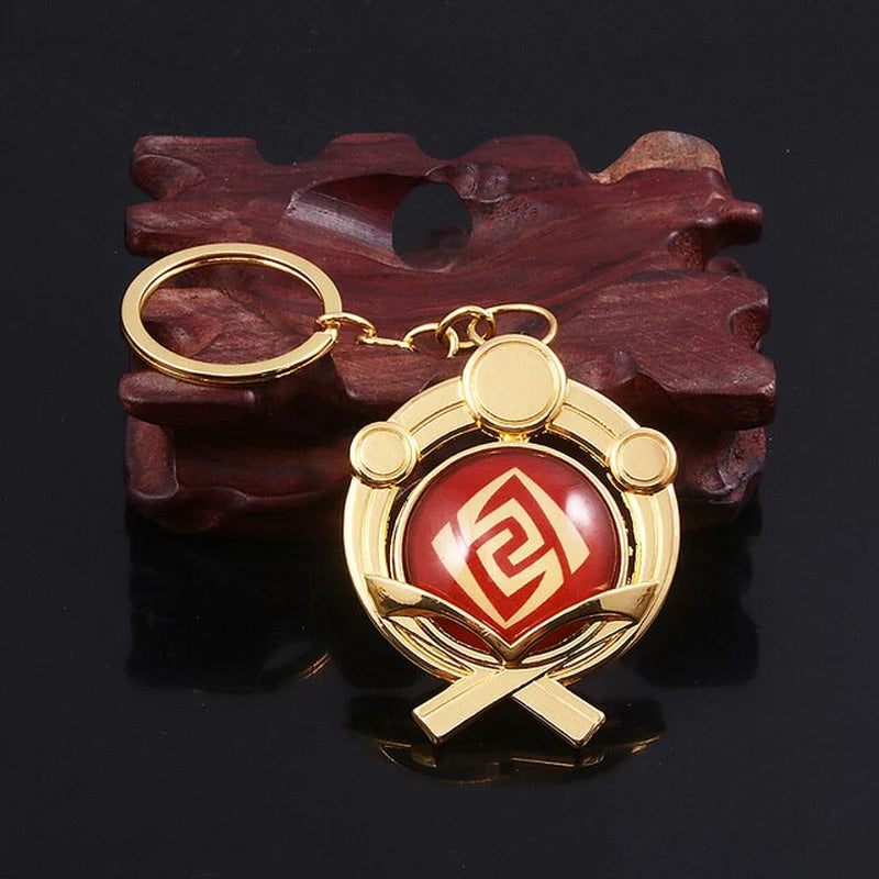 Genshin Impact Sumeru Vision Keychain Big Size Luminous Double Sided Seven Element Pendant Keyring Cosplay Accessories Props