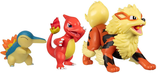 Pokémon Pokémon Battle Figure, Fire Theme with 3 Pack Cyndaquil, Charmeleon, Arcanine - 4.5-Inch Arcanine Figure, 3-Inch Charmeleon Figure, 2-Inch Cyndaquil - Toys for Kids Fans - Amazon Exclusive