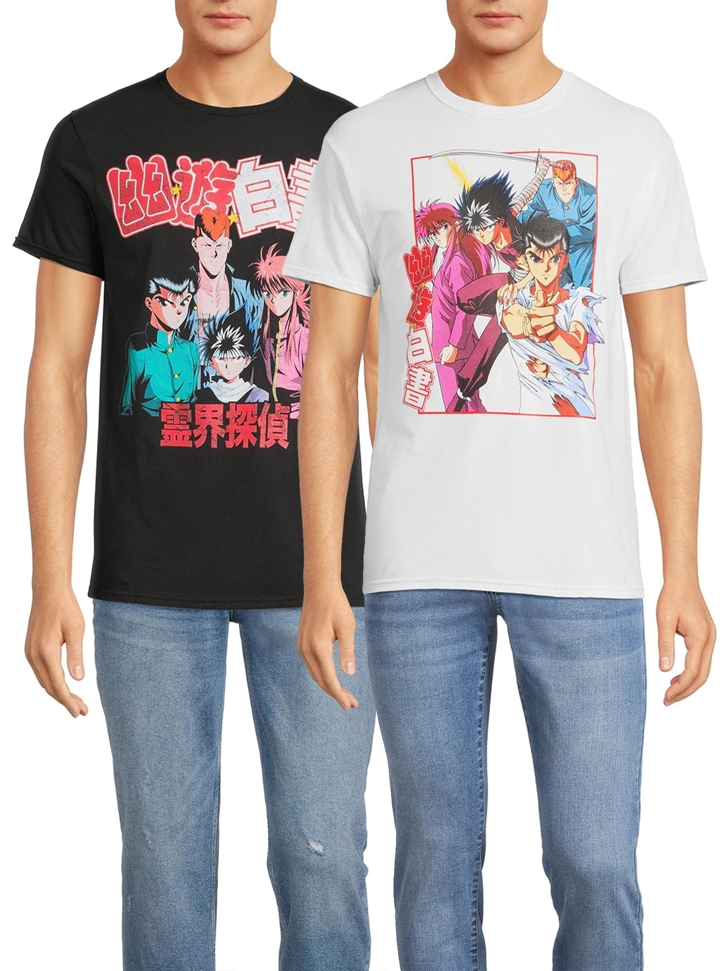 Yu Yu Hakusho Men'S & Big Men'S Characters Graphic Print Tee Shirts, 2-Pack